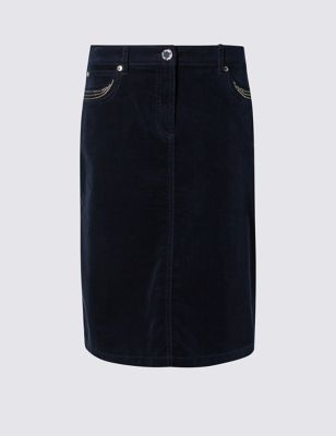Cotton Rich Cord Midi Skirt